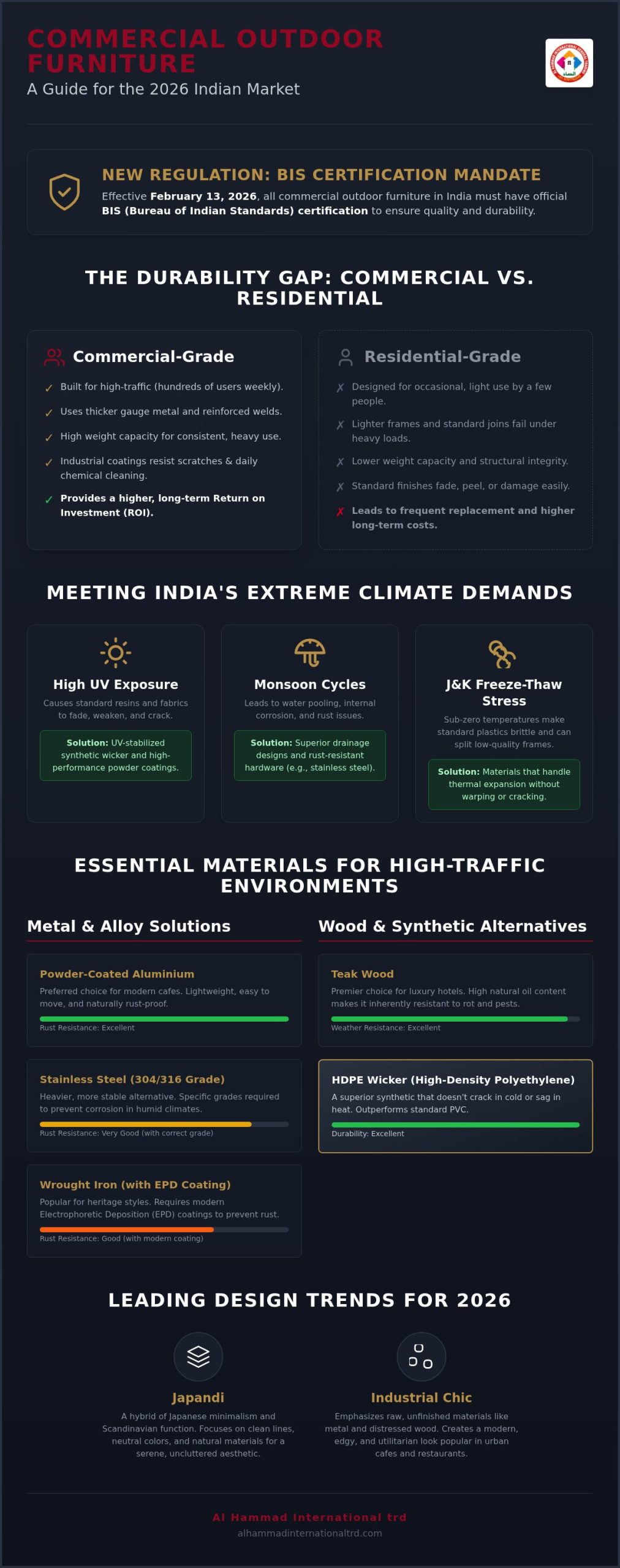 Commercial Outdoor Furniture India: The 2026 Durability & Style Roundup